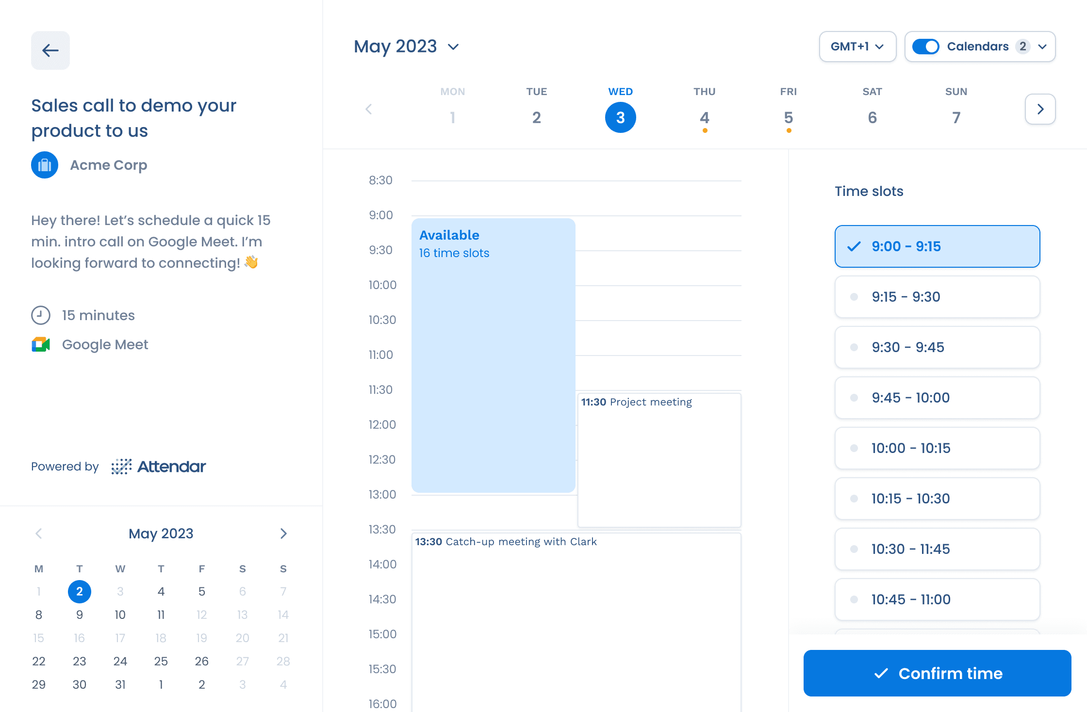 Booking Page