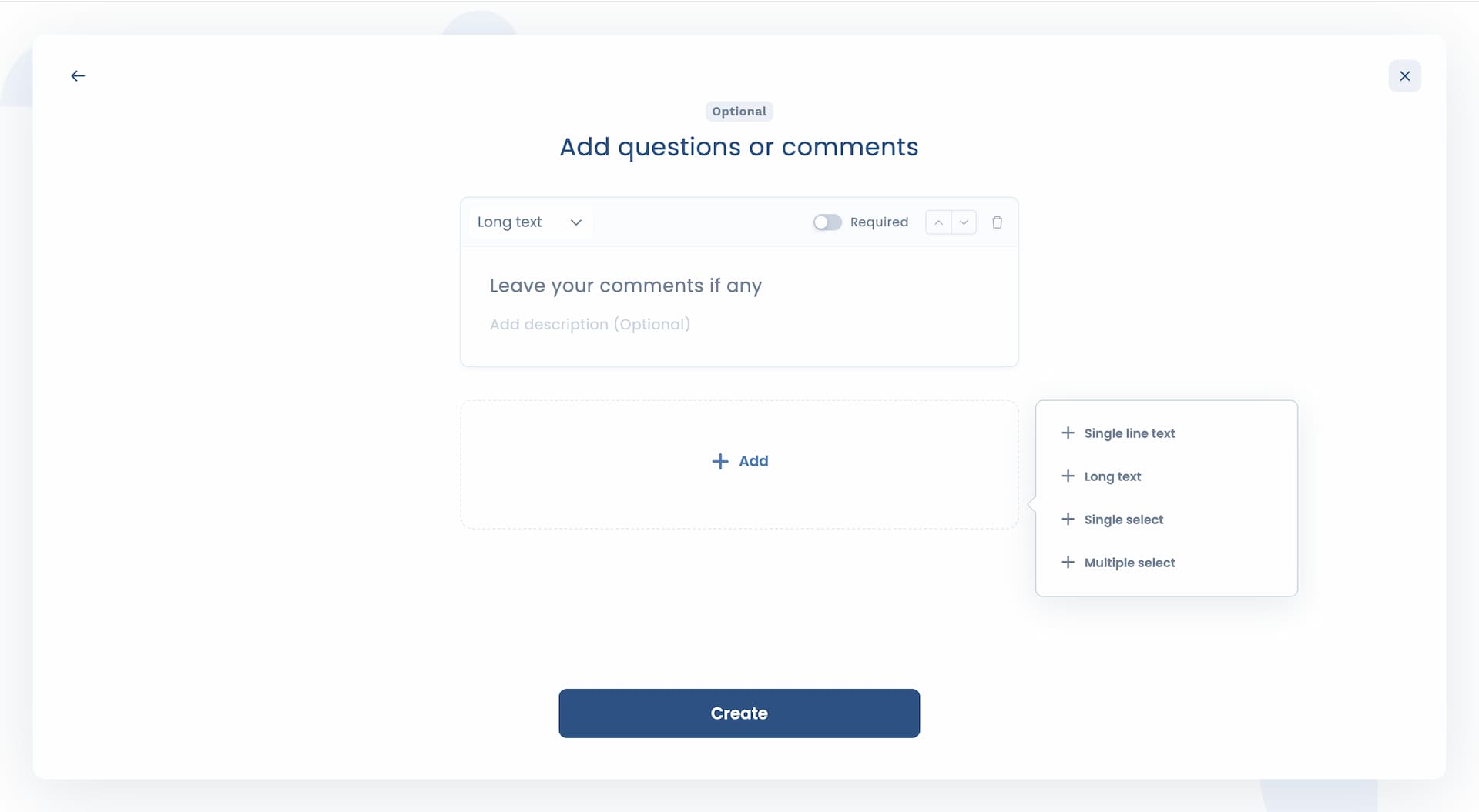 Attendar availability poll question and comment section editor