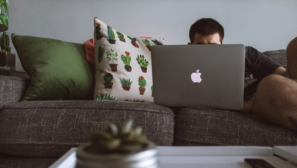 Person staring at a laptop screen