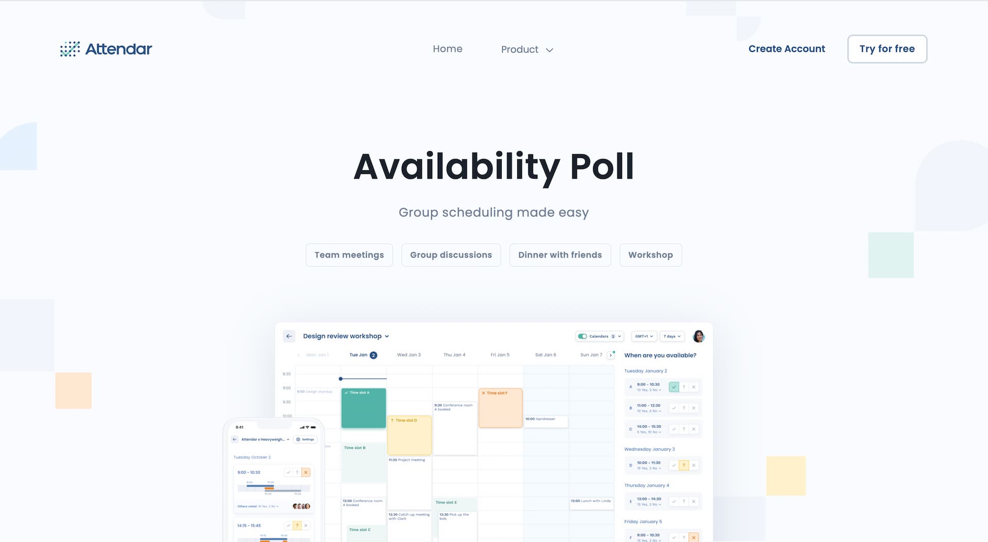 How to use Availability Poll for group scheduling with Attendar (it's free)