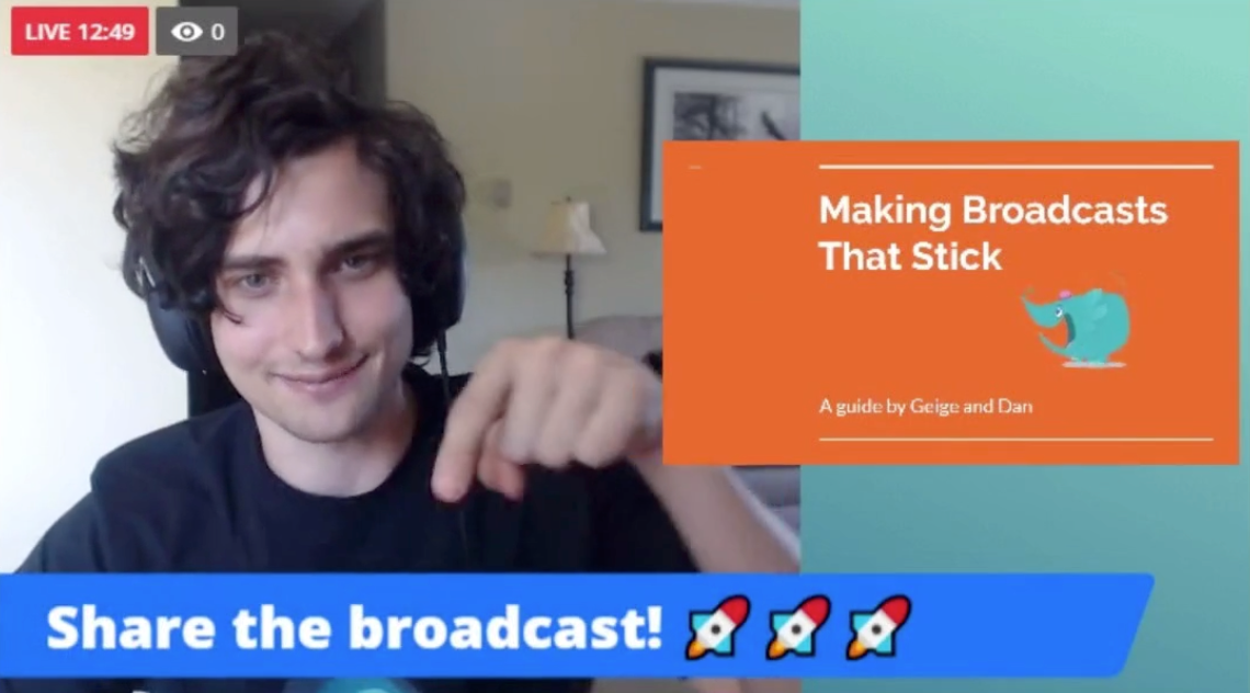 StreamYardのテロップ（バナー）表示画面